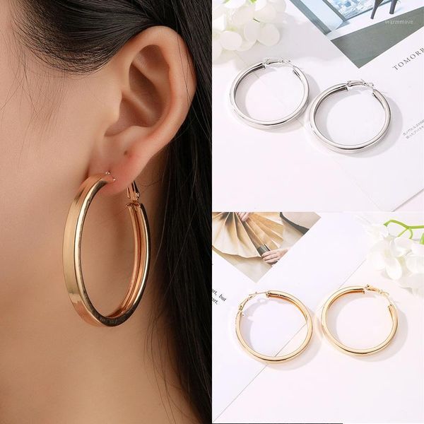 

fashion big circle earrings exaggerated punk style street shooting nightclub fashion earrings classic1, Golden;silver