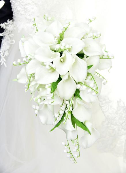 

decorative flowers & wreaths handmade wedding flower bridal bouquet artificial supplies bride hand holder bouquets pu calla lily floral