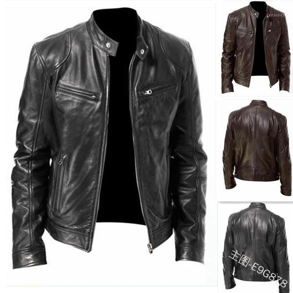 

men's wool & blends men's faux leather zip front jacket1, Black