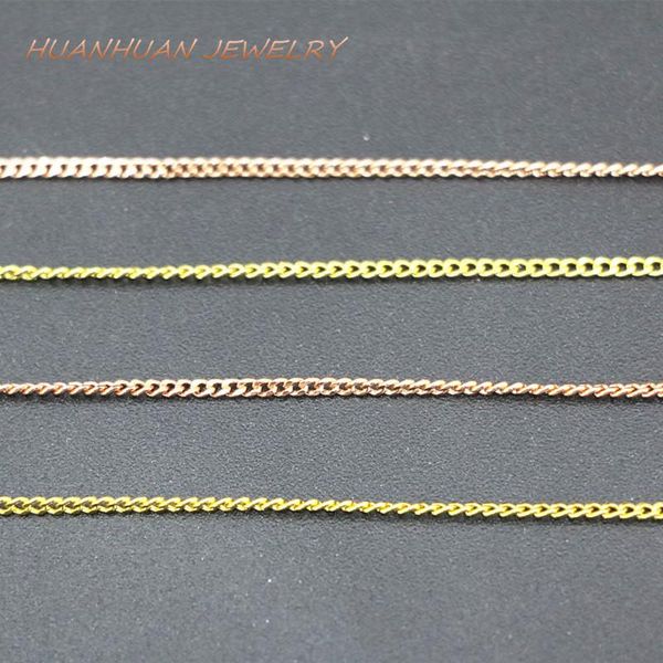 

1x1.5mm copper necklace women round stainless steel link chains choker exquisite family valentine day gift jewelry 18inch b3373, Silver