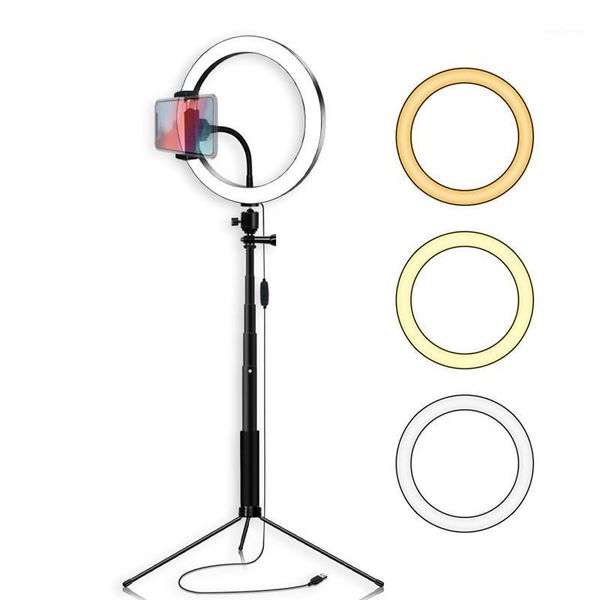 

flash heads 10" ringlight led ring light pographic selfie lighting with tripod stand for smartphone youtube makeup video studio1