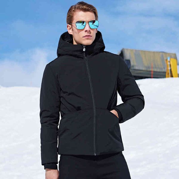 

winter men's down jacket trend short hooded warm coat men's wear, Black
