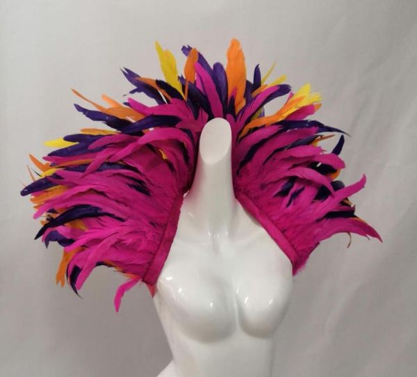 

4-tone mardi gras costume showgirl shawl shrug scarf wrap, Blue;gray