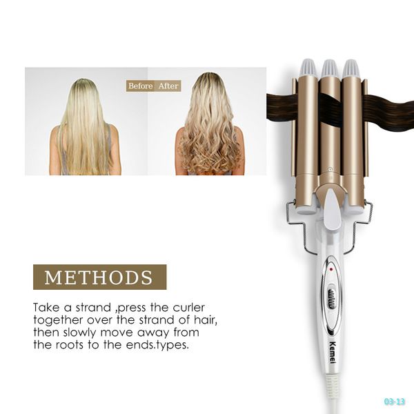 

professional hair tools curling iron ceramic triple barrel hair styler hair waver styling tools electric hairs curler 03-13