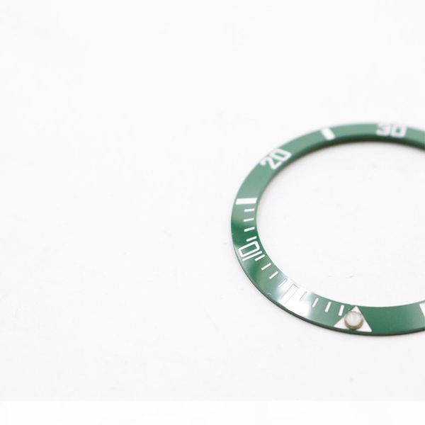 

carlywet wholesale replacement green with white writings ceramic bezel 38mm insert made for rolex submariner gmt 40mm 116610 ln, Black;brown
