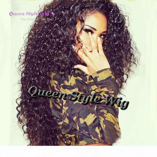 

new arrive brazilian 26 inch loose curly wig black 180% density synthetic lace front wigs heat resistant fast shipping