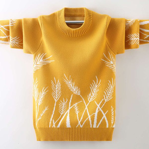 

pure cotton children's round neck sweater boys' t-shirt thickened with cashmere 534a, Blue