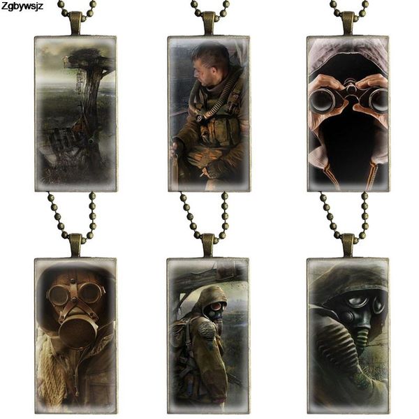 

s..a.l.k.e.r stalker для мужчин женщины подарков моды ожерелье ручной работы прямоугольник форма choker ожерелье ювелирных изделий мульти de, Silver