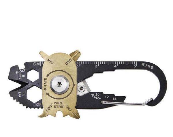 

20 in 1 outdoor portable multifunctional edc tool camping screwdriver wrench compact keychain blade file wire stri bbylbr sweet07