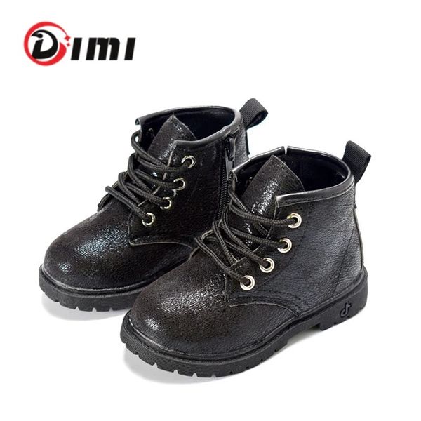 

dimi осень / зимние плюшевые детские ботинки мальчики девочек мартина обувь мода бренд молнии мягкая кожа теплые детские ботинки 201211, Black;grey