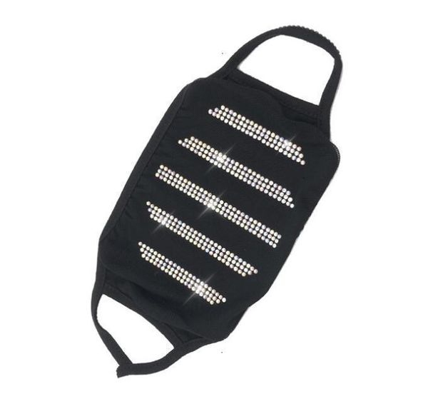 

mask crystal bling sparkle reusable rhinestone diamond cloth face mouth cover protive facemask for teenager black