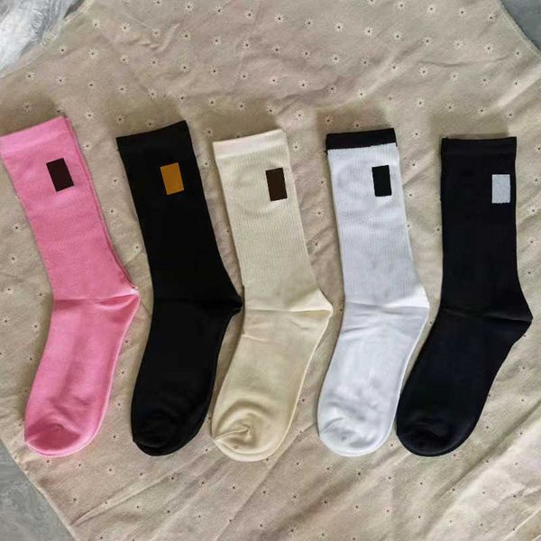 

mens socks classic letter high tube cotton autumn and winter breathable sports casual couple stockings, Black