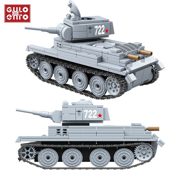 Militare BT-7 Carro Armato Leggero Building Blocks Russia Carri Armati Sovietici Mattoni WW2 Esercito Polizia Soldato Arma Città Bambini Bambini Giocattoli Regali Q1126