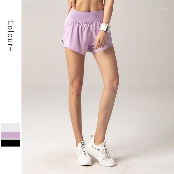 

running shorts women summer sports fitness double layer quick drying breathable leggings leisure yoga gym1, Black;blue