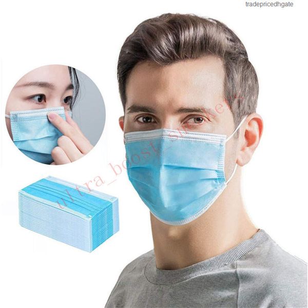 

waterproof sale non-woven fabric mask pink blue 3 layers disposable face mask,health protection dhl shipping