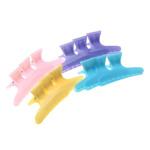 

12x colorful hairdressing tool butterfly hair claw salon section clip clamps