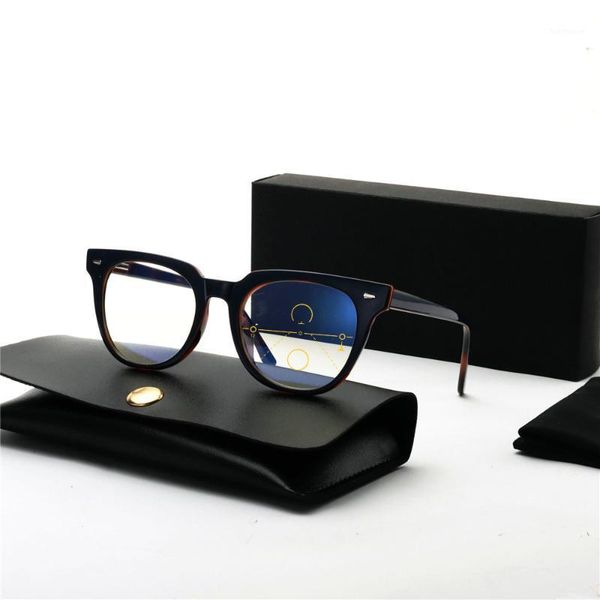 

men's square progressive multifocal glasses women's brand design fashion put square presbyopia diopters reading glasses nx1, White;black