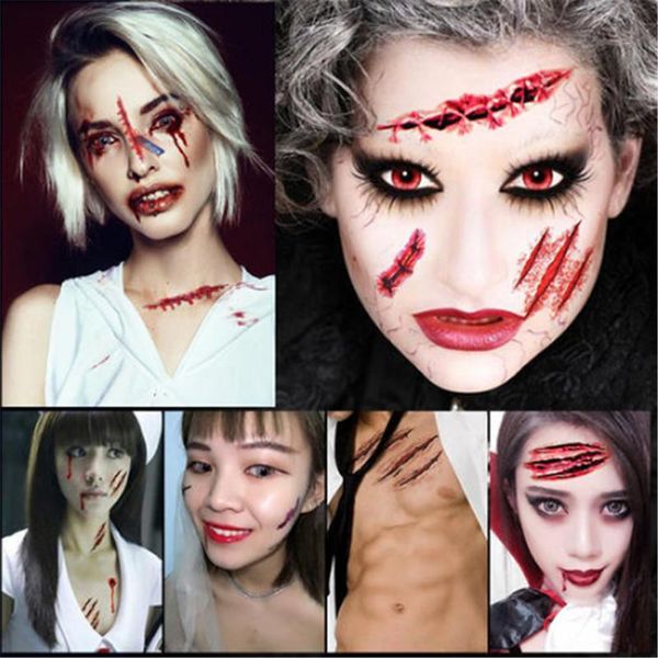

10 30pcs halloween decorations tattoo stickers scars horror waterproof stickers halloween sticker decoration party supplies s 10 30pc wmtugd