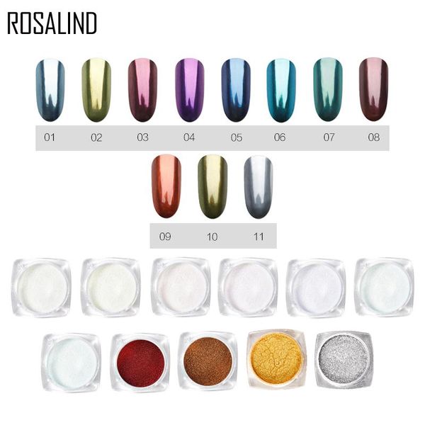 

nail glitter rosalind holographic powder acrylic glitters shell nails art chrome pigment dust manicure decoration, Silver;gold