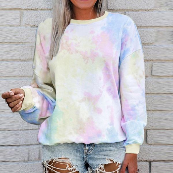 

women tie dyed sweatshirt sudadera mujer pullover shirts oversize moletom feminino plus size cute sweat shirts 2020 streetwear1, Black