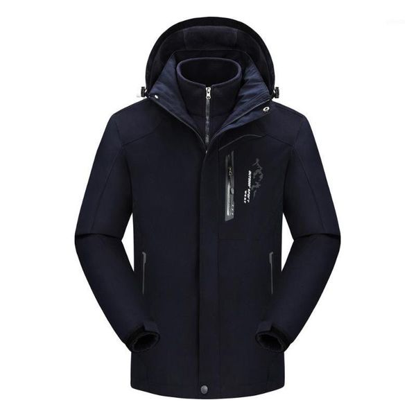 

men's fashion waterproof windbreaker hoodie detachable breathable sport outdoor hiking windproof coat plus size black jackets1, Blue;black