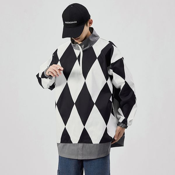 

2021 new janpan style bigger pocket white grey spring autumn jacket men's streetwear bomber clothes plus asian oversize m-5xl 00um, Black;brown