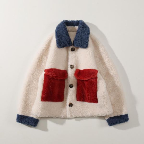 

шесть ягненка девушка 2020 осень зима новый зерновый ягненок меши ягненка шупы овечья шерсть композит 196, Black