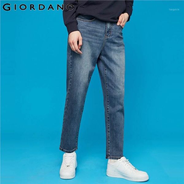

men jeans loose fit straight denim pants stretchy cotton blend jean homme moustache effect vaqueros hombre 011190731, Blue