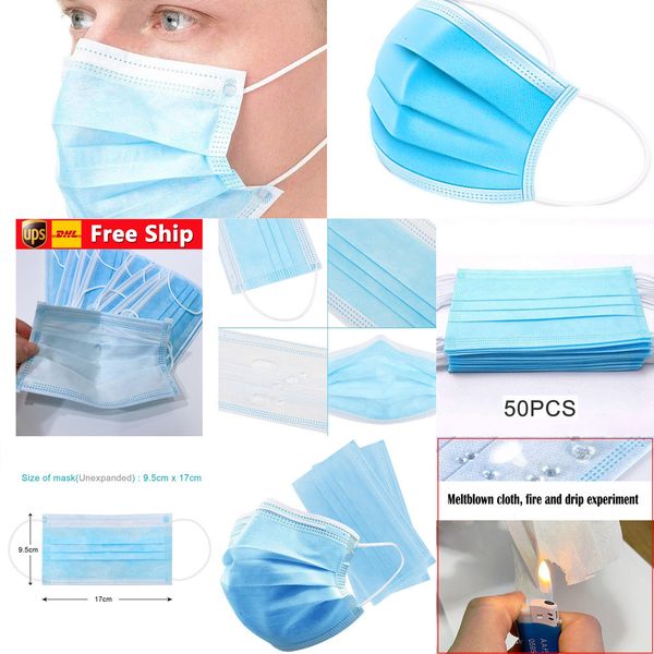 

factory648xface disposable dhl non-woven mask shipping 3-layer masks protection and personal health masks face sani