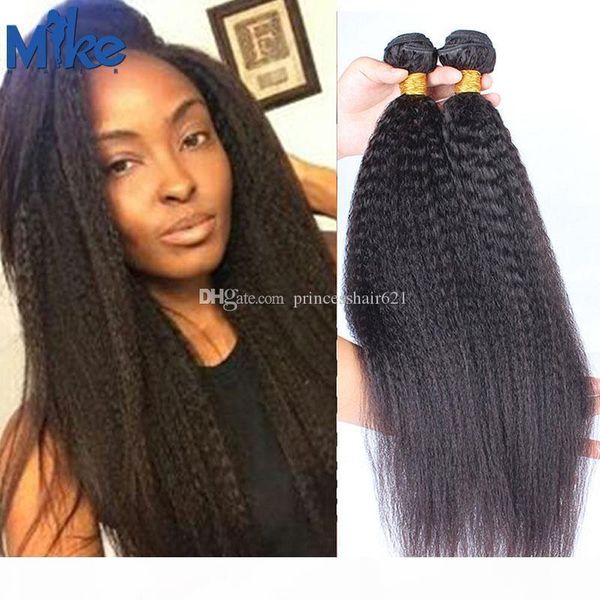 

mikehair brazilian kinky straight hair bundles 2pcs lot good quality peruvian malaysian indian hair weaves unprocessed human hair extensions, Black