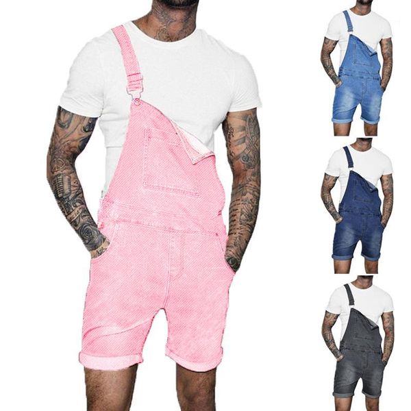 

men denim bib workwear fashion denim jumpsuit with pocket jumpsuits rompers1, Blue