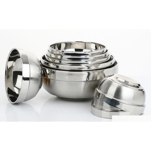 

stainless steel double-deck heat insulation bowl anti scald for children household rice bowl kore jllniy xhhair