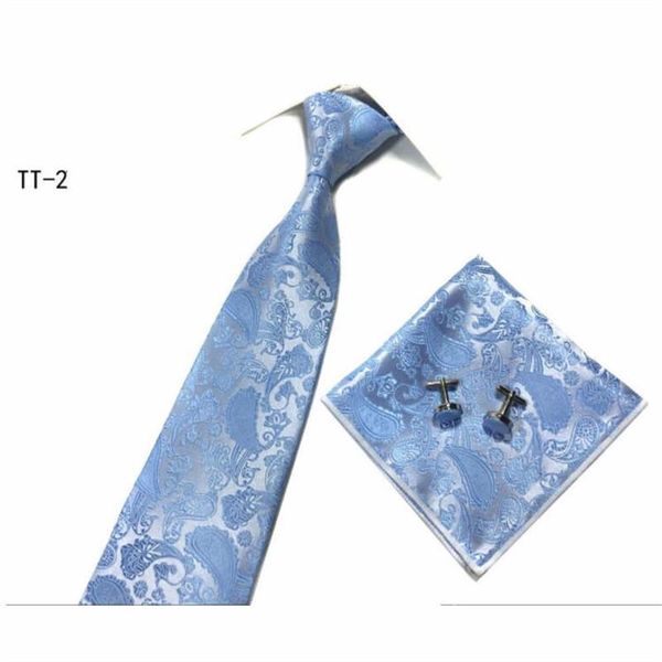 

2021 mens accessories fashion casual set of tie cufflinks tie and pocket square, White;black