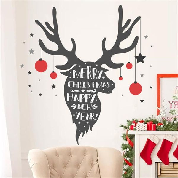 

christmas snowflake window sticker winter elk wall stickers removable xmas glass wall stickers new year sticker room home decor