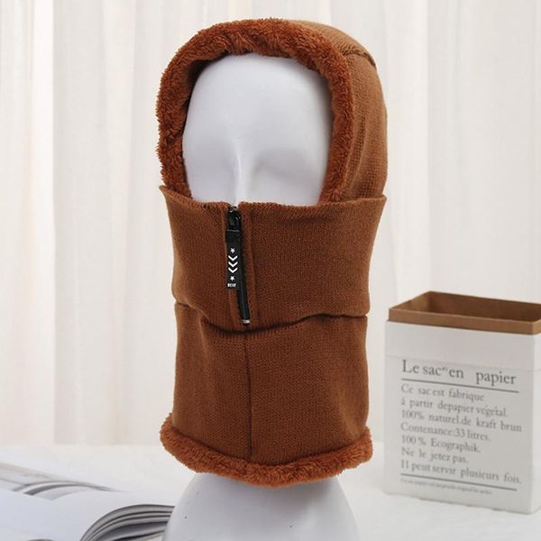 

2020 зима новые дамы уличные шляпы молнии пуловер колпачок плюс бархатная защита уха теплые вязаные шляпа, Blue;gray