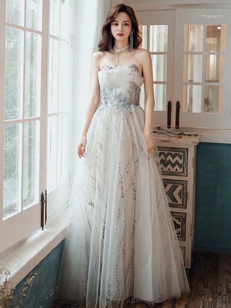 

evening dress female 2020 new fashion off the shoulder a line elegant queen banquet party dress back lace up prom1, White;black