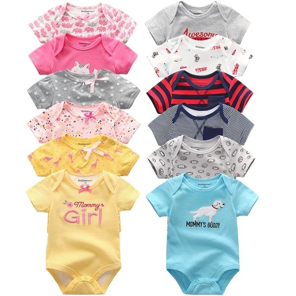 

baby clothes sets short sleeve baby rompers fashion newborn jumpsuits infant baby girl outfit roupas de bebe clothing y200323, White