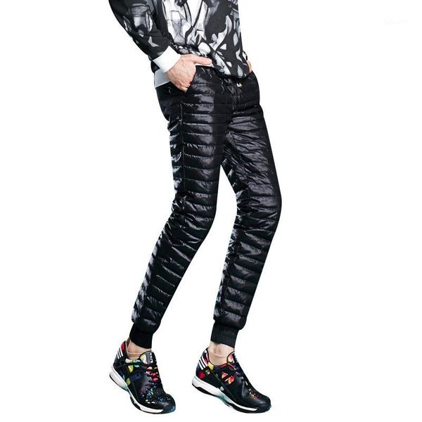 

man winter down pants male duck down trousers thicken warm black casual pants1