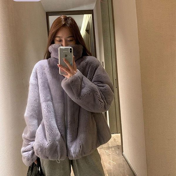 

casual furry faux fur coats women fake fur coat female short solid color coat 2021 winter clothing party overcoat outwear, Black