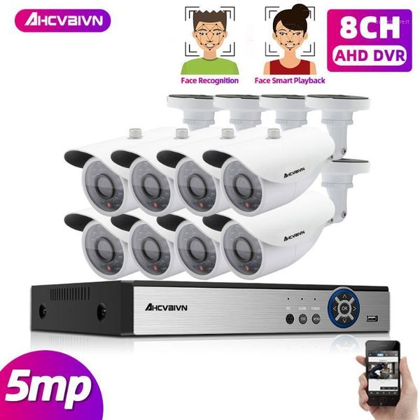 

systems h.265 8ch ahd system 5.0mp metal white camera outdoor waterproof 6in1 hybrid 16ch cctv security surveillance kit1