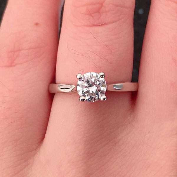 

huitan fashion solitaire wedding bands engagement ring for women classical cubic zircon sliver plated marriage proposal jewelry, Slivery;golden
