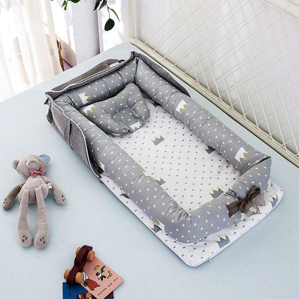 

baby cribs portable born sleep nest bed crib infant soft anti-collision breathable cotton lounger