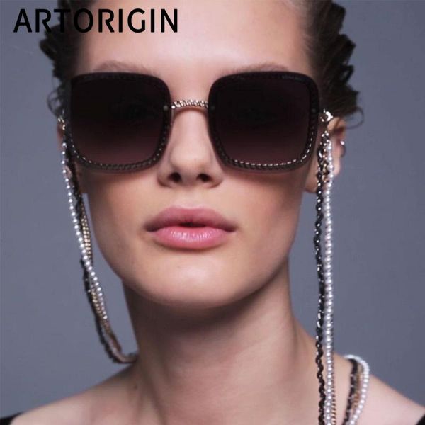 

artorigin luxury women sunglasses brand designer rimless square stylish elegant sun glasses for women lunette soleil femme 20205, White;black