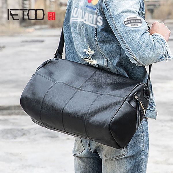 

hbp aetoo leather shoulder bag, men's large-capacity travel bag