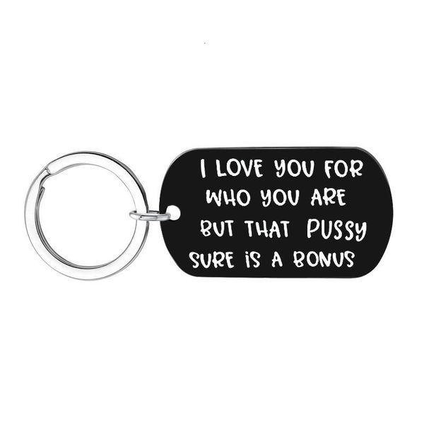 

i keyring gift boyfriend girlfriend couple keychain love for who you are but that dick sure is a bonus key chain ring, Silver
