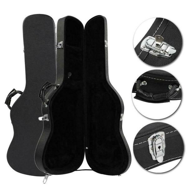 

new artificial leather straight flange st electric guitar hard shell case black