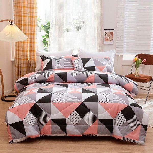 

svetanya geometric thick plaid blanket usa full double queen king size comforter set (quilt+pillowcase)1
