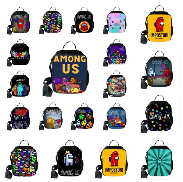 

game among us lunch bag wallet coin purses card holder zipper wallets women kids cute cartoon anime purse totes mini bags e123007, White