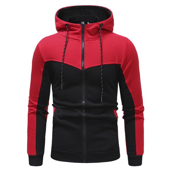 

2021 new mens slim fit loong sleeve hooded sweatershirt fashion men autumn winter jacket man sport track hoodie l3af, Black