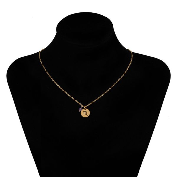 

long gold silver stainless lady steel constellation metal chain pendant necklace 122oussl59